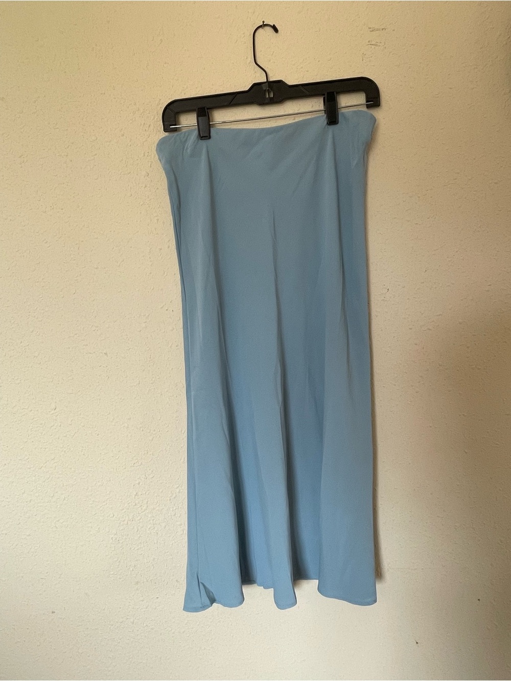 Time and Tru Light Blue Midi Slip Skirt